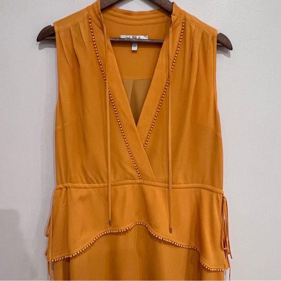 Derek Lam 10 Crosby Saffron Tiered Sleeveless V-neck Silk-blend Mini Dress, 6 - Picture 3 of 15